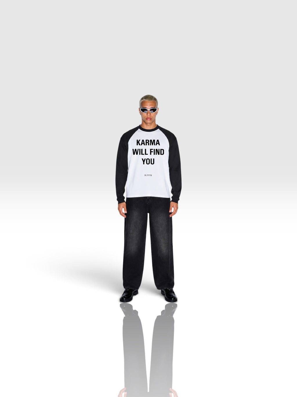DEJAVU Color-Blocked Raglan Long-Sleeve T-Shirt