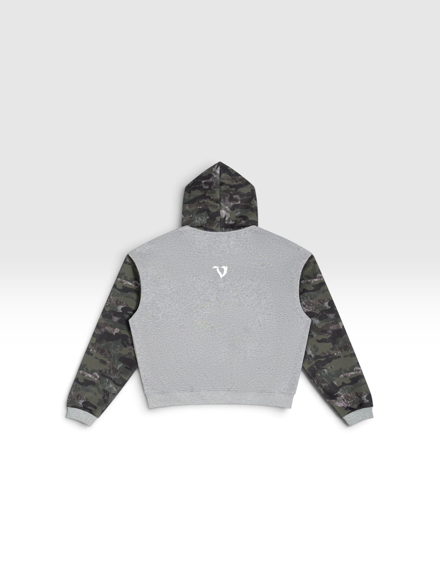 DEJAVU Unisex Colorblock Camo Full Zip Boxy Hoodie