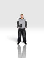 DEJAVU Unisex Colorblock Camo Full Zip Boxy Hoodie