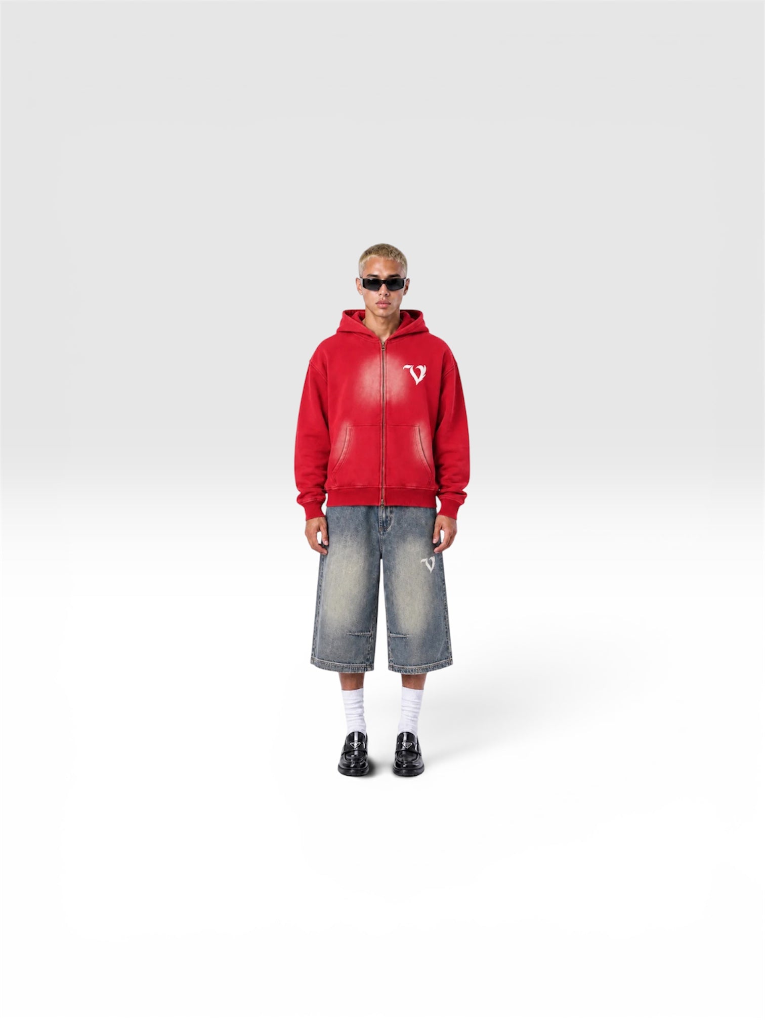 DEJAVU ZIP HOODIE RED