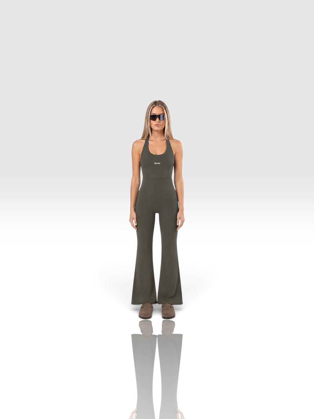 DEJAVU Women’s Halter Flared Jumpsuit
