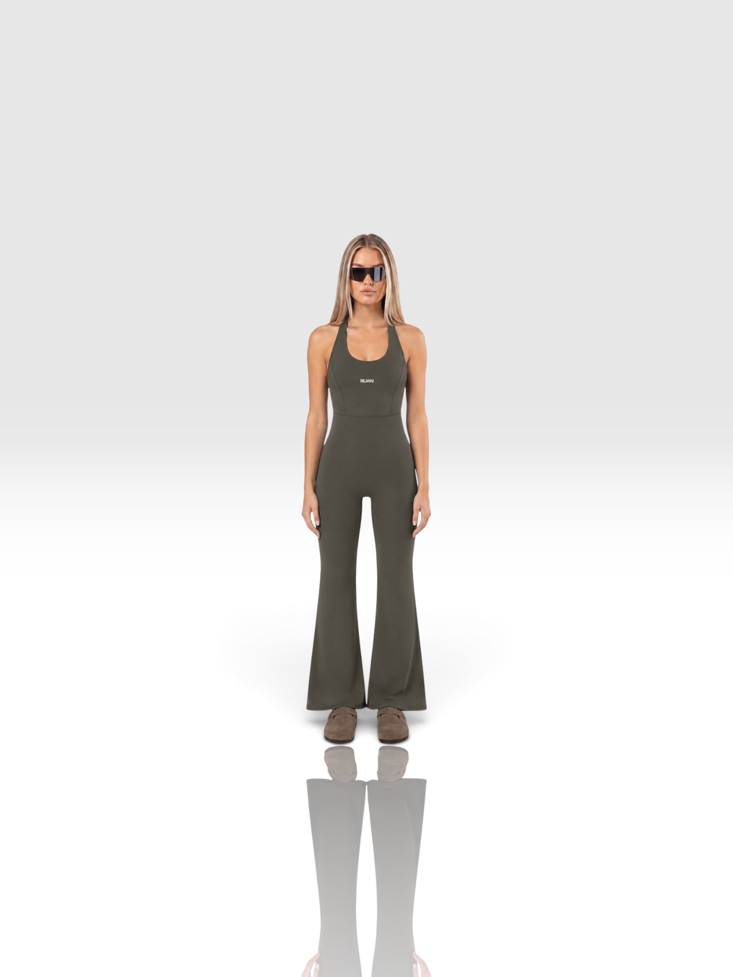 DEJAVU Women’s Halter Flared Jumpsuit