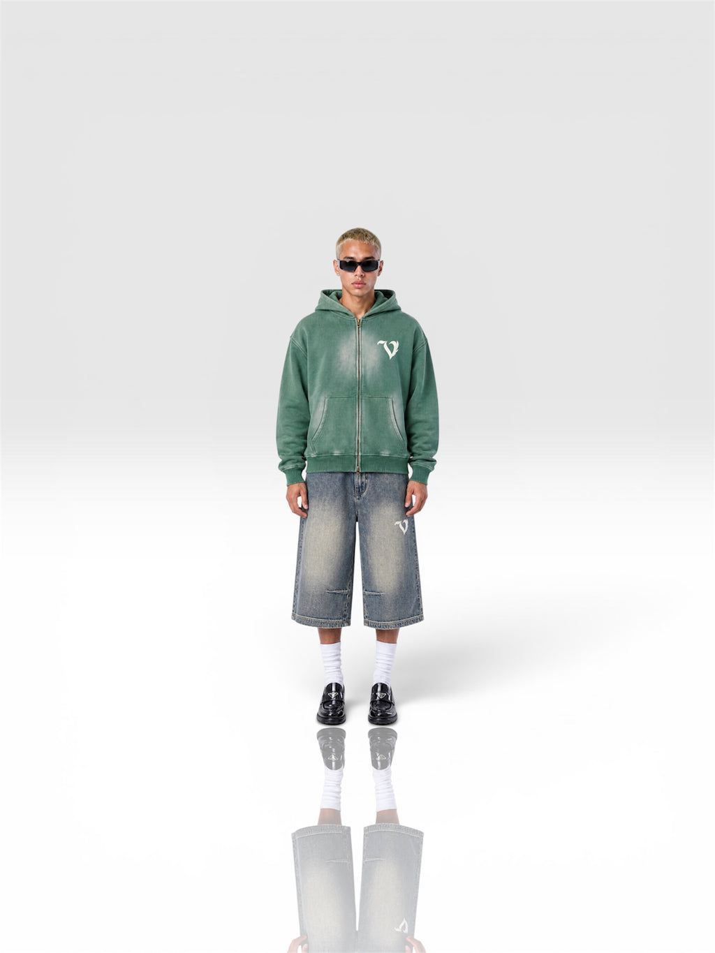 DEJAVU ZIP HOODIE GREEN