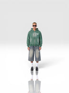 DEJAVU ZIP HOODIE GREEN