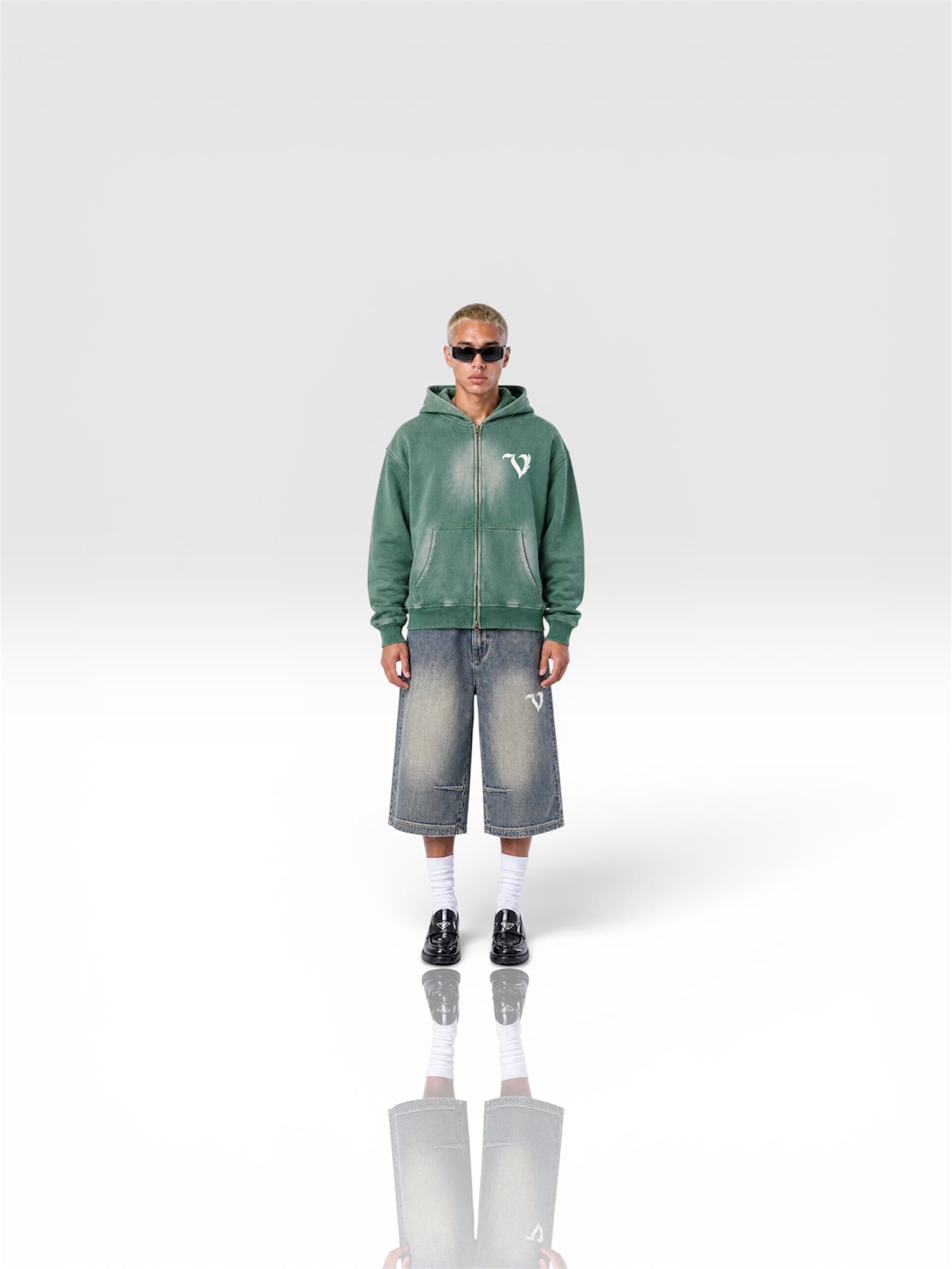 DEJAVU ZIP HOODIE GREEN