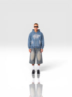 DEJAVU ZIP HOODIE BLUE