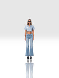 DEJAVU DENIM CROPPED SHIRT