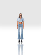 DEJAVU DENIM CROPPED SHIRT