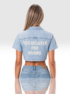 DEJAVU DENIM CROPPED SHIRT