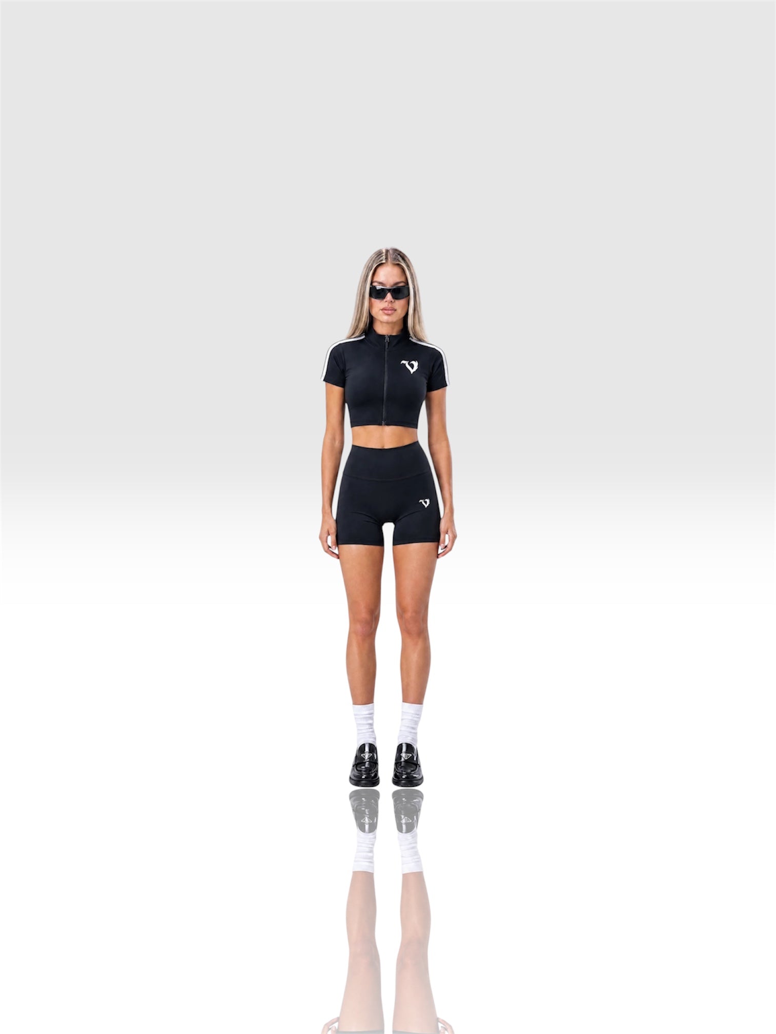 DEJAVU CROPPED ZIP TOP