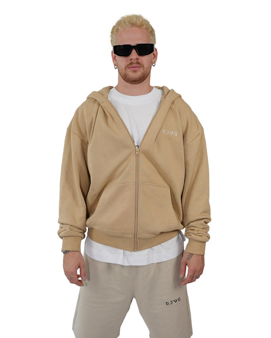 DEJAVU HARVEST ZIP HOODIE BEIGE