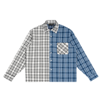DEJAVU Unisex Oversized Plaid Color Block Shirt