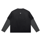 DEJAVU Unisex Vintage Wash Distressed Layer T-Shirt