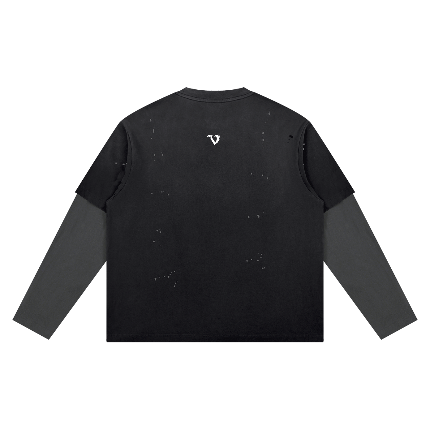 DEJAVU Unisex Vintage Wash Distressed Layer T-Shirt