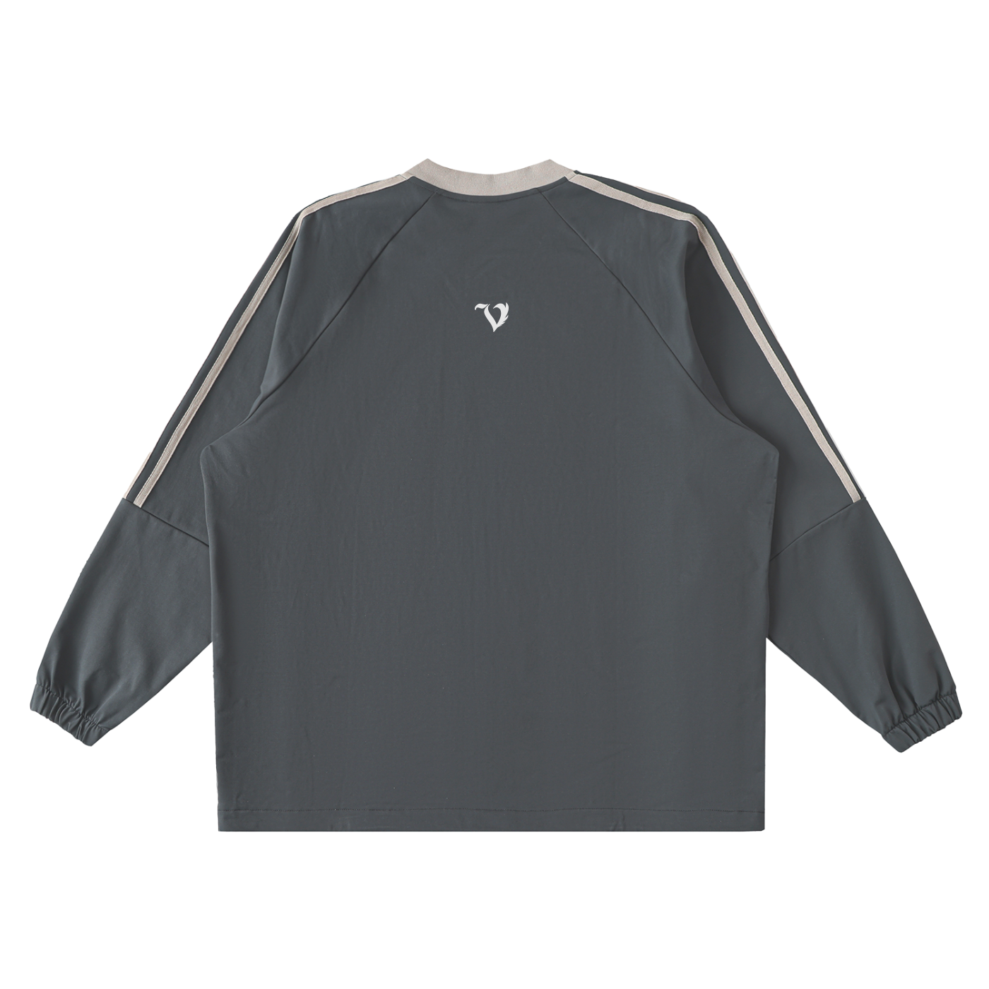 DEJAVU Color-Block V-Neck Long-Sleeve T-Shirt
