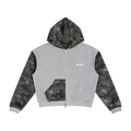 Unisex Colorblock Camo Full Zip Boxy Hoodie