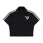 DEJAVU CROPPED ZIP TOP