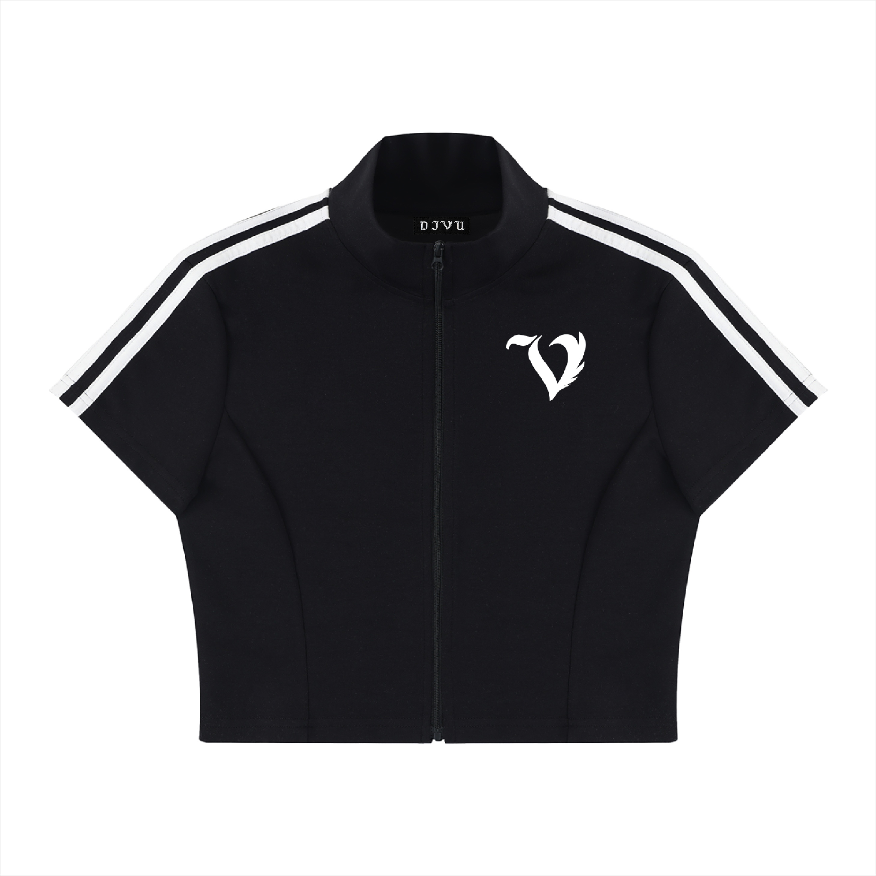 DEJAVU CROPPED ZIP TOP