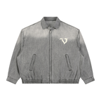 Unisex Vintage Wash Full-Zip Denim Jacket