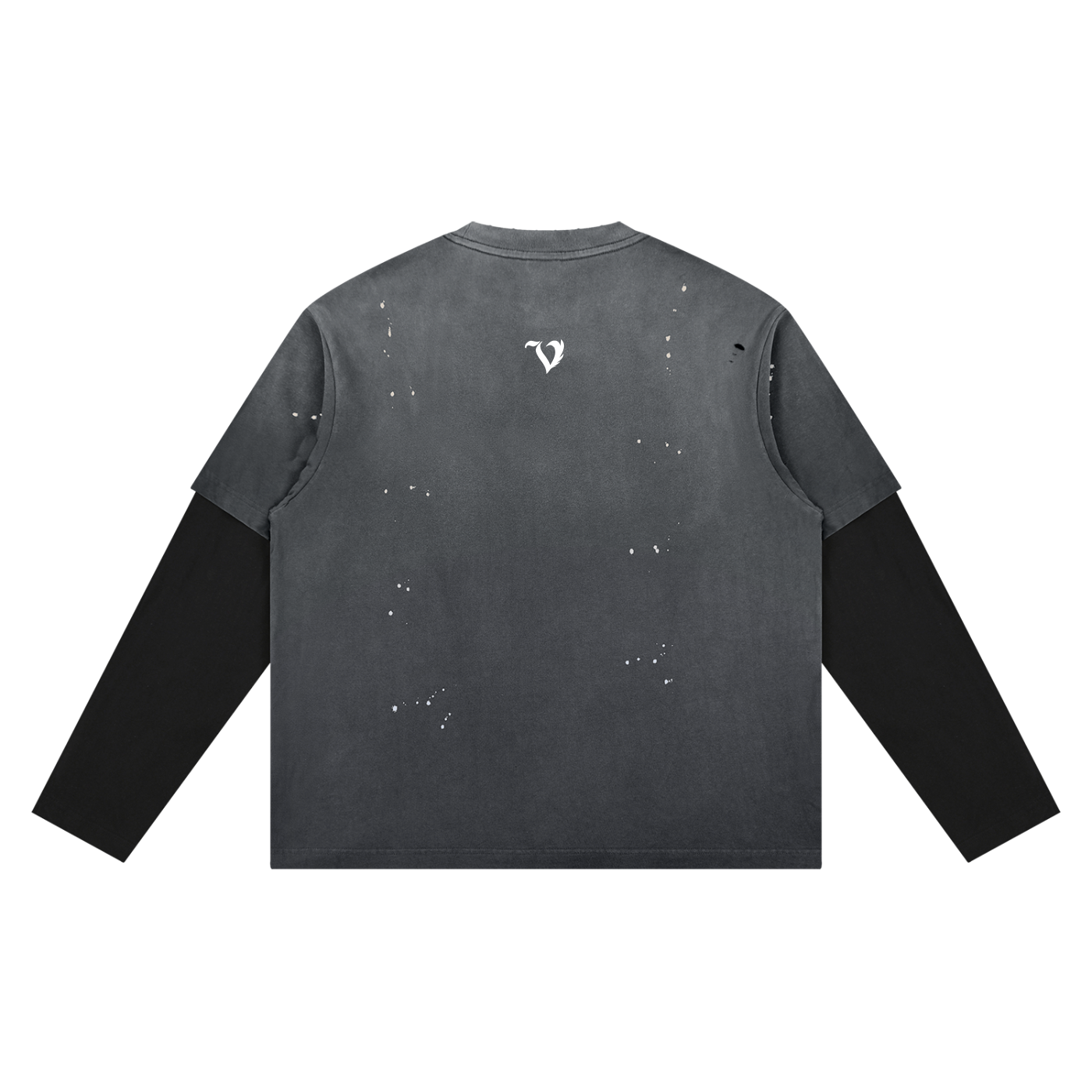 DEJAVU Unisex Vintage Wash Distressed Layer T-Shirt
