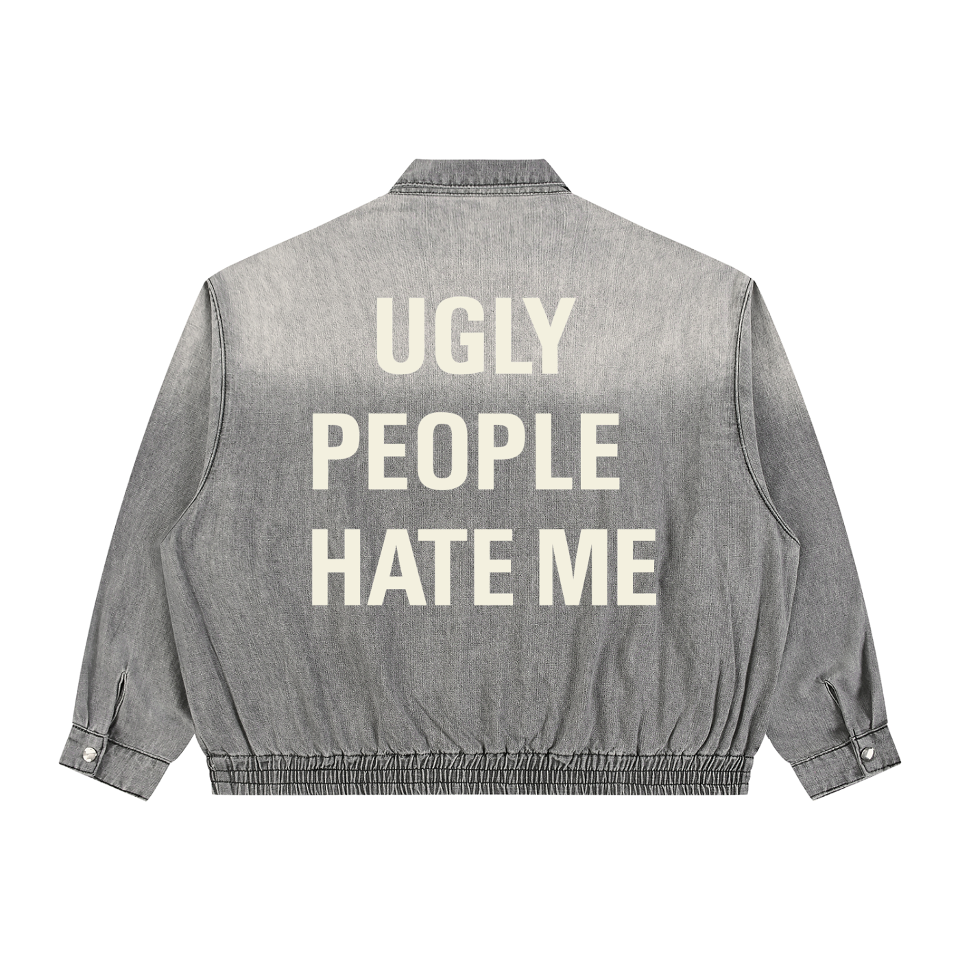 Unisex Vintage Wash Full-Zip Denim Jacket
