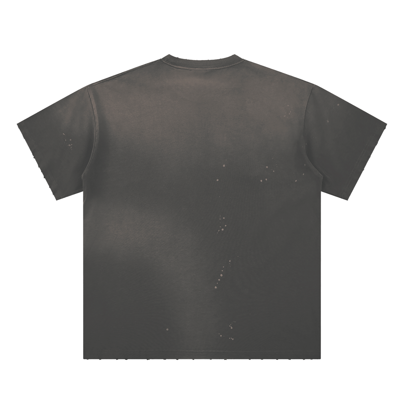 DEJAVU Hand-Frayed Sunfade Paint Splatter T-Shirt