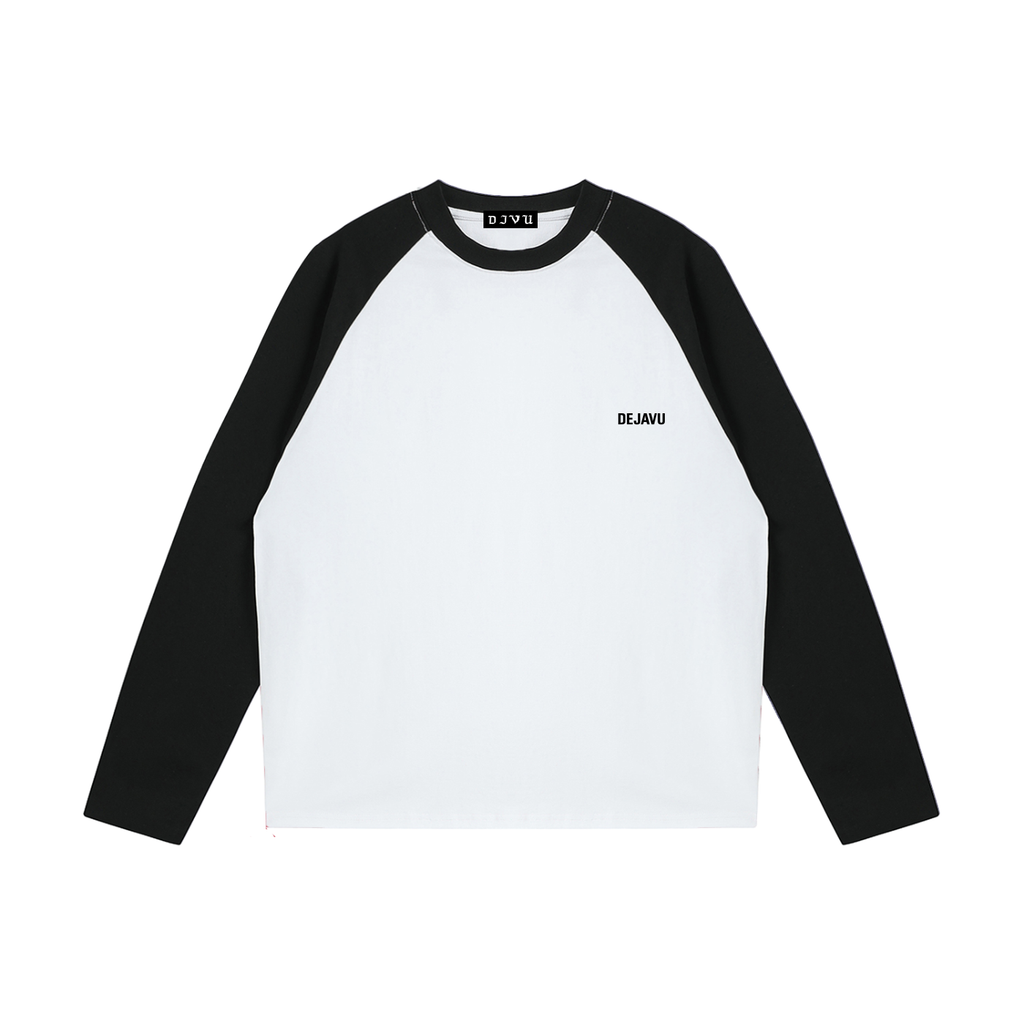DEJAVU Color-Blocked Raglan Long-Sleeve T-Shirt