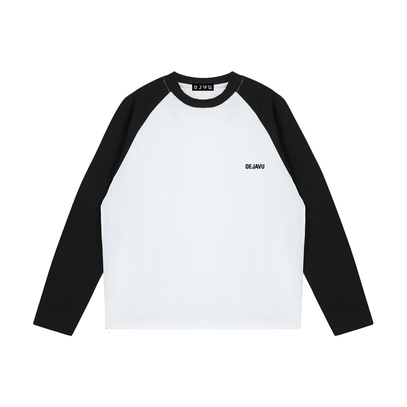 DEJAVU Color-Blocked Raglan Long-Sleeve T-Shirt