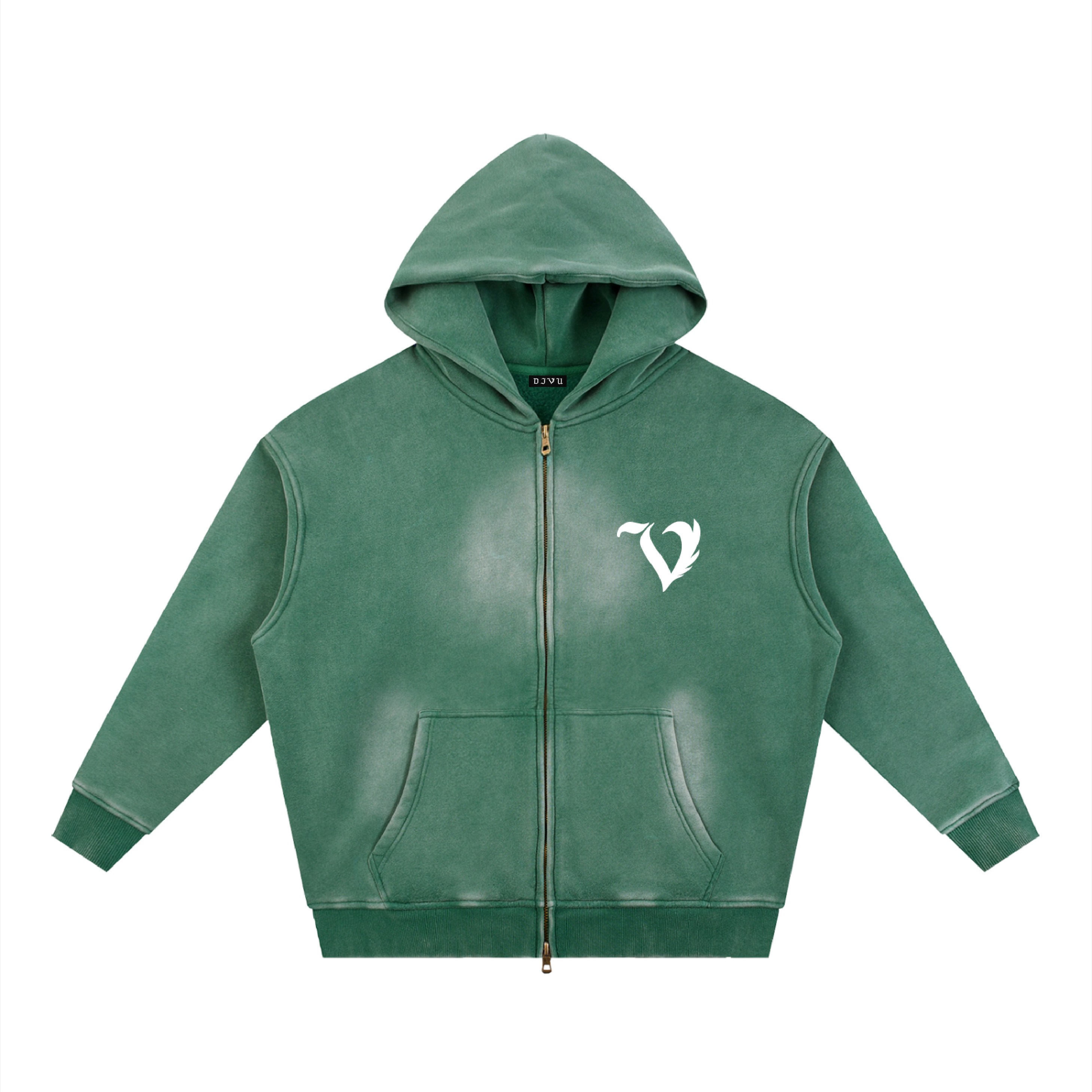 DEJAVU ZIP HOODIE GREEN