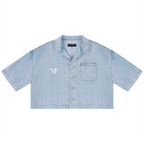 DEJAVU DENIM CROPPED SHIRT